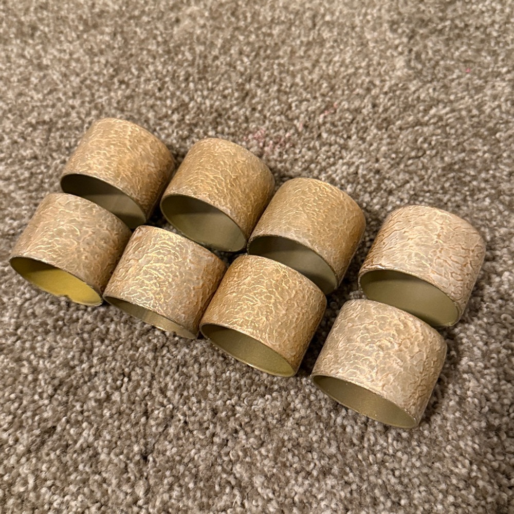 Textured Gold Napkin Rings Set